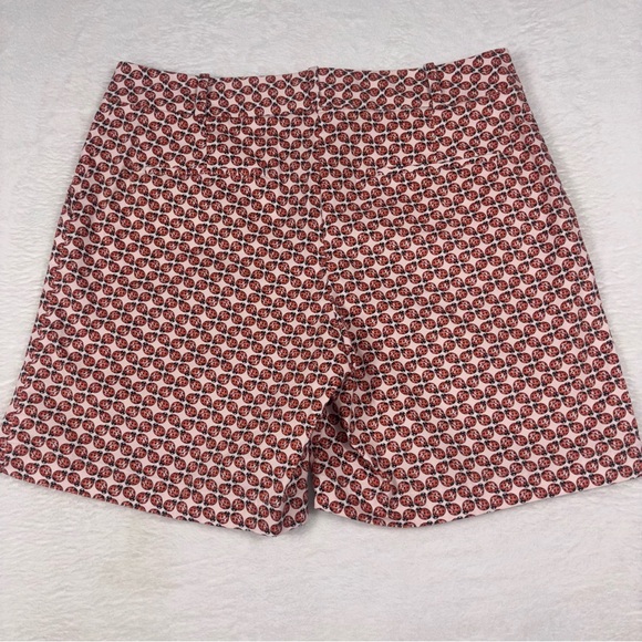 Talbots Women's Shorts Size 10 Pink W/ Red Lady Bugs Flat Front Casual 7” Inseam - Picture 2 of 10